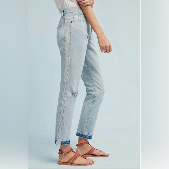 Anthropologie Current Elliott The Slouchy Skinny Straight Cropped Jeans Size 27 - Picture 14 of 16